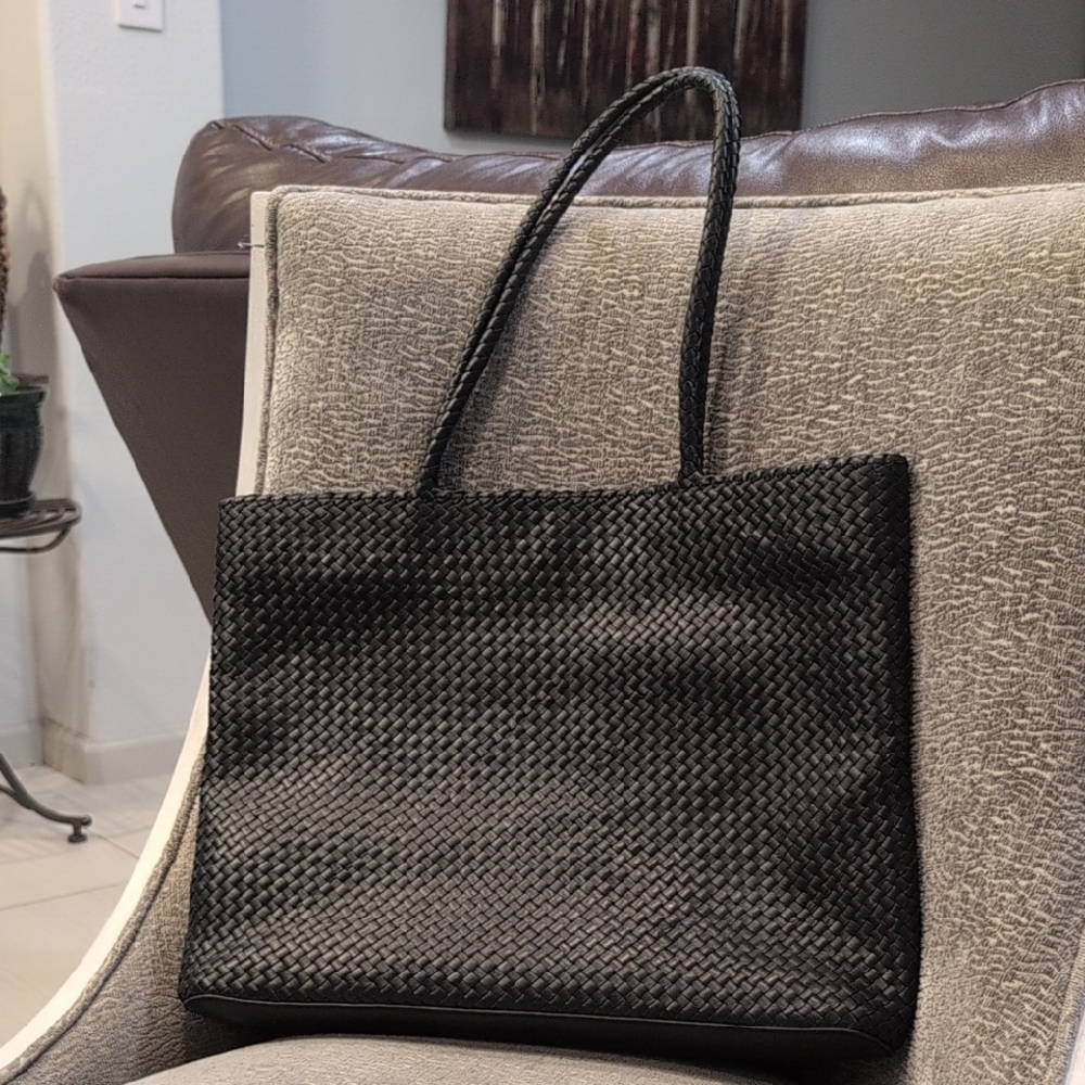 Quince Italian Leather Handwoven Tote Bag